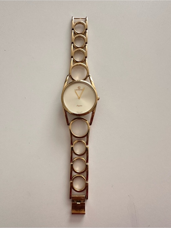 Accessories - Lawrence Gold Tone Circle-Link Bracelet Watch